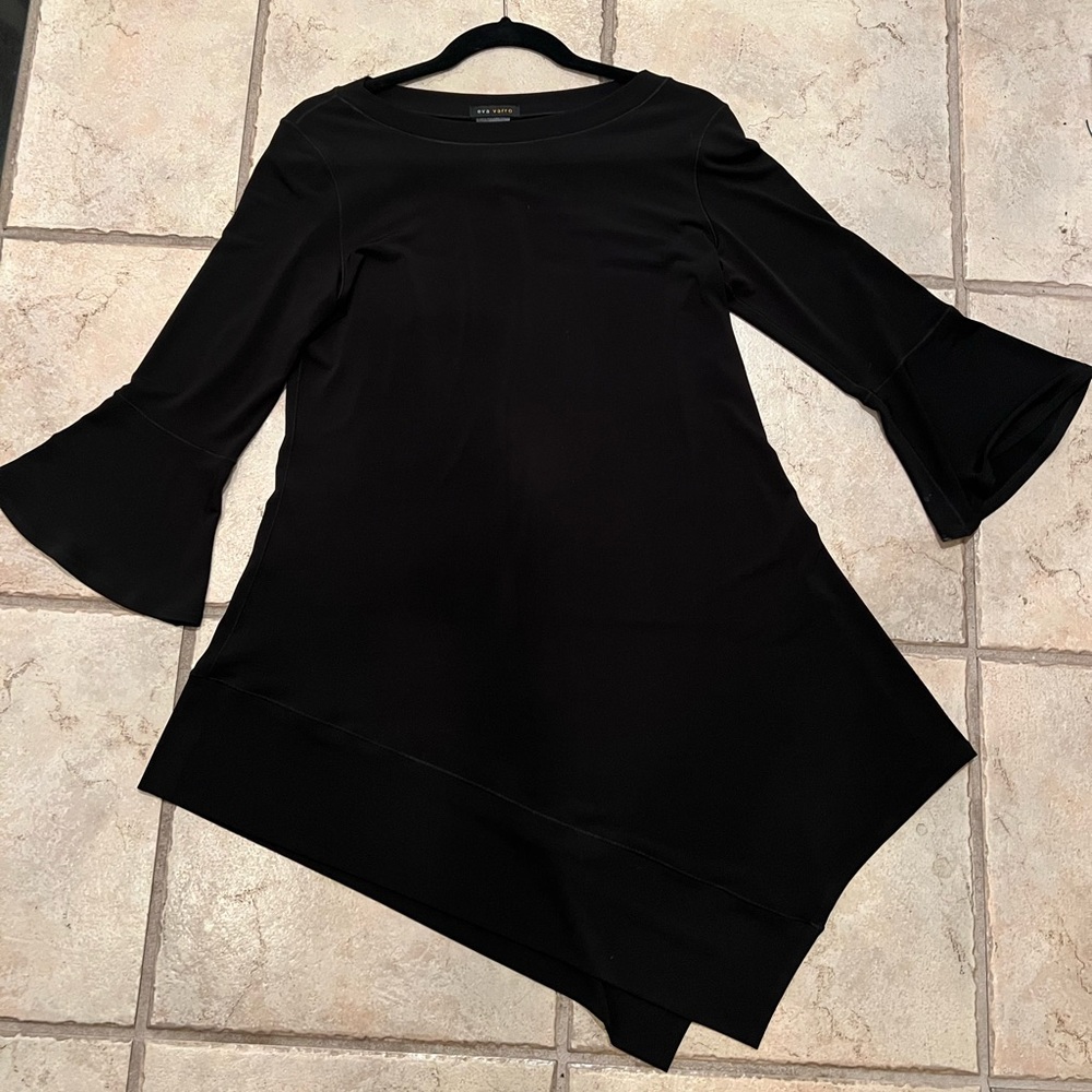 EVA VARRO SAVANNAH FLUTTER SLEEVES TUNIC BLACK